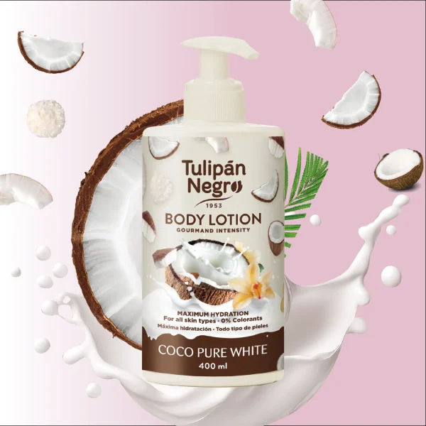 Body Lotion Tulipán Negro Coco Pure White 400ml