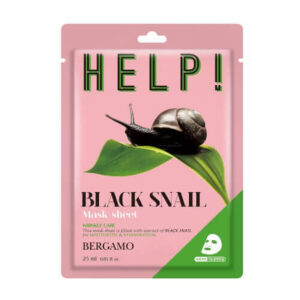 Mascarilla facial Bergamo Help con caracol negro, 25ml